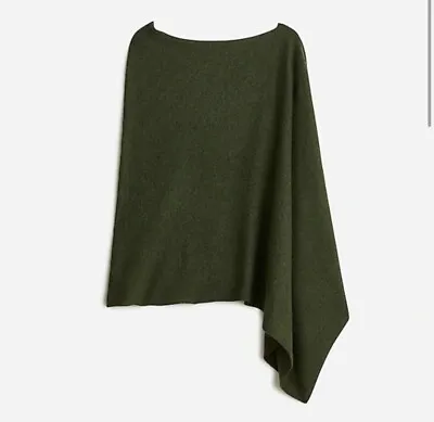 New J.CREW Cashmere Wool Poncho Cape Laurel Green Soft Knit OS One Size #AW423 • $89.99