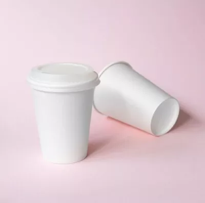 Take Away Coffee Cups With Lid 12 Oz Decent Packaging 1000 Pcs • £45