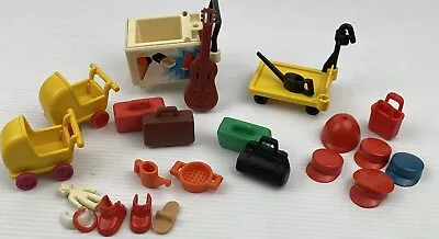 Vintage Playmobil Assortment Of Accessories Including PramsBags Doll Guitar • $19.95