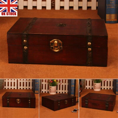 £7.80 • Buy Retro Treasure Chest Vintage Wooden Storage Box Gift Jewelry Organizer Gifts