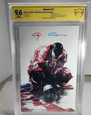 Venom #27 SIGNED CLAYTON CRAIN Virgin KRS BLACK FLAG EXC GRADED CBCS 9.6 Ss • $341.96