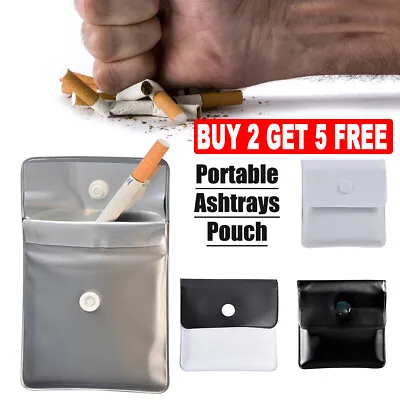 £2.70 • Buy 1X Pocket Ashtray Portable Smoking Cigarette Ash Pouch Fireproof Odorless Bag