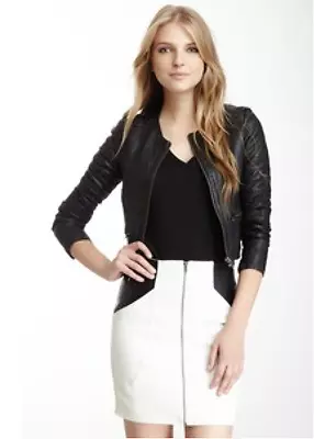 Nwt $465 Muubaa Zomsa Quilted Minimalist Black Leather Biker Jacket Us 4 Xs Uk 8 • $249.99