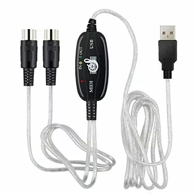 MIDI Cable 6Ft 2M USB To MIDI Interface Adapter USB To Midi In-Out Converter Mus • $15.49