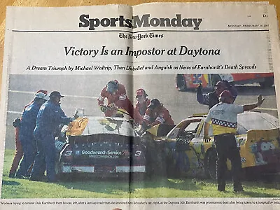 Dale Earnhardt New York Times 2001 Death Of The Intimidator Nascar • Daytona 500 • $14.99