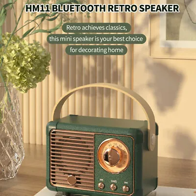 Outdoor Mini Bluetooth Retro Speaker Stereo Bass HIFI Sound U-Disk/TF Card/AUX • $16.91