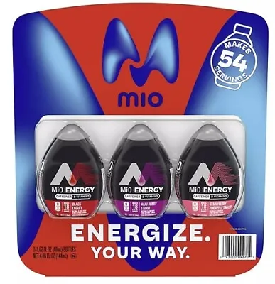 MiO Energy Liquid Water Enhancer Variety Pk (1.62 Fl. Oz. 3 Pk.) Free Shipping • $27.99