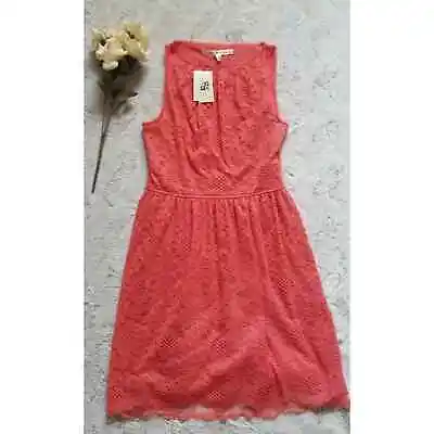 Max Studio Coral Lace Sleeveless Cotton Blend ALine Dress NWT Size XS • $36