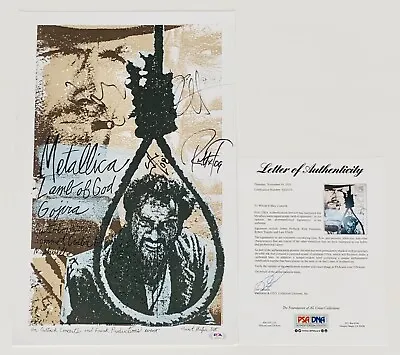 Metallica X4 James Hetfield Kirk Lars Robert Signed Nashville 9/14/09 Poster Psa • $4999.95