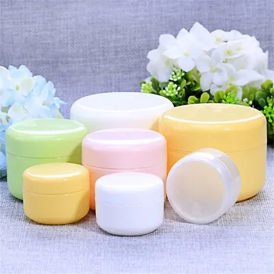 20/50/100g Empty Round Plastic Cosmetic Container Sample Pot Jar Travel Reusable • £1.96