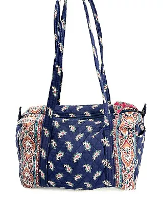 Vera Bradley Vintage Navy 1991 Paisley Medium Duffel Bag Purse Indiana Made USA • $26.19