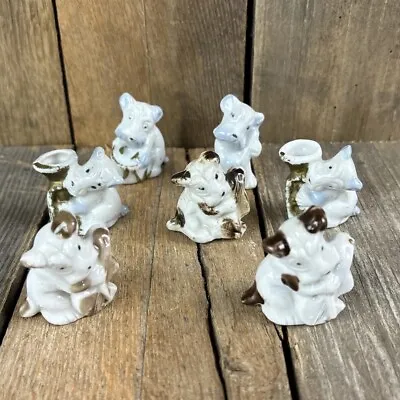 Vintage Miniature Ceramic Dogs Playing Instruments Figurines 2  Set Of 7 - Japan • $21.25