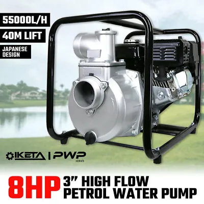3  Petrol High Flow Water Pump 8HP Transfer Irrigation Farm Fire Fighting Garden • $289