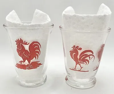 Vintage Rooster Juice Glasses - Set Of 2 Swanky Swigs • $12