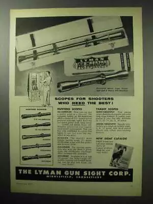 1955 Lyman Scope Ad - All-American Alaskan Wolverine • $19.99