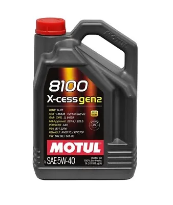 Motul Fully Synthetic Engine Motor Oil 5L 8100 X-CESS 5W40 110905 • $43.95