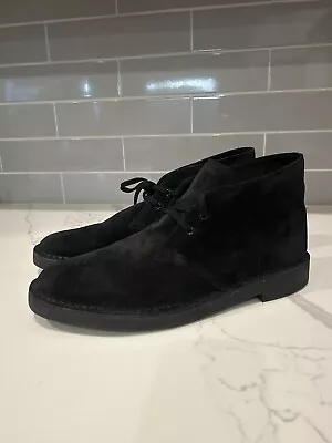 Clarks Bushacre 2 Chukka Boot In Black Suede Men's 10 NEW • $42