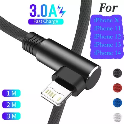 $5.95 • Buy Braided Fast USB Cable Heavy Duty Charging Sync Charger IPhone 90 Degree Angle