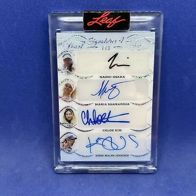 2022 Leaf Pearl Signatures 4 #’d/3 (Osaka Sharapova Chloe Kim Walsh Jennings) • $299.99