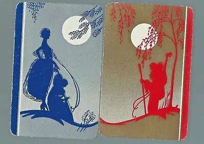 Vintage Swap Playing Cards X 2      Silhouette Of A Couple In The Moonlight • $2.80