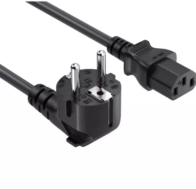 6' EU Europe Power Cord IEC-60320 C13 To 90° Right Angled CEE 7/7 SCHUKO 18AWG • $5.99