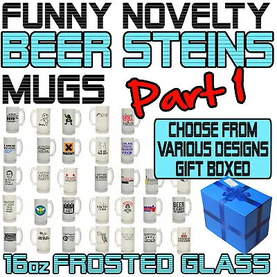 £8.95 • Buy Funny Beer Stein Frosted Glass Novelty Pint 16oz Birthday Gift - SUPER BG1