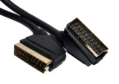 2m Metre SCART Lead Cable FULLY Connected WIRED 21 Pin Cable TV Dvd GOLD  • £6.97
