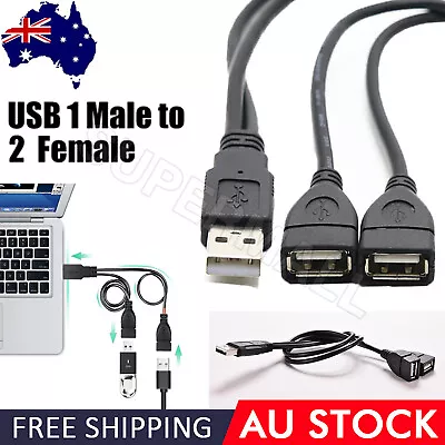 $5.45 • Buy Double USB Extension A-Male To 2 A-Female Y Cable Cord Power Adapter OZ