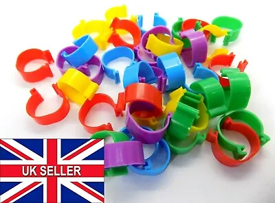 £2.99 • Buy 16mm Reusable Birds Rings Chicken Poultry Duck Quail Foot Tags Clips Leg Ring UK
