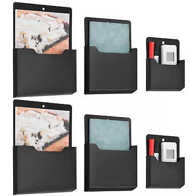 6 Pack Magnetic File Holder Magnetic Wall File Organizer Black L/M/S Size • $47.91