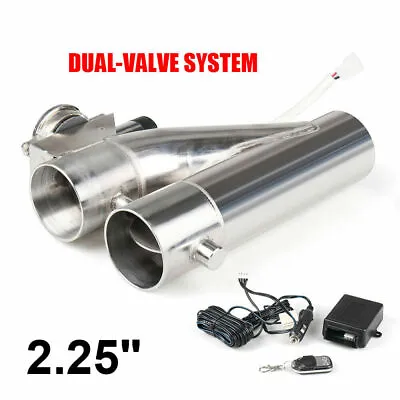 2.25  57mm Electric Y-Pipe Exhaust Downpipe Cutout E-Cut Out Dual-Valve Remote • $181.41