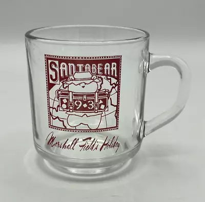 1993 Marshall Fields Santa Bear Glass Tea Coffee Mug • $11.95