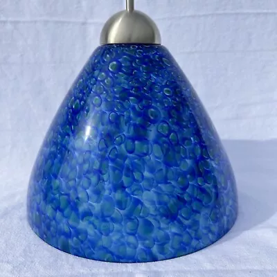 LBL/Tech Lighting Cobalt Blue Green Italian Murano Glass Double Pendant Fixture • £335.54