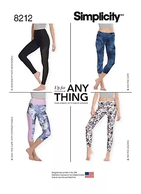Simplicity Leggings Sewing Pattern 8212 Xs-xxl Womens Tights Dance Gym Yoga • $13.75