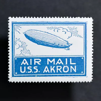 Poster Stamp * USA * 1931 USS Akron Airship Aviation Zeppelin Airmail Label • $6.50