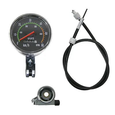 Vintage Style Bicycle Bike Speedometer Analog Mechanical Odometer With Hardware • $14.99