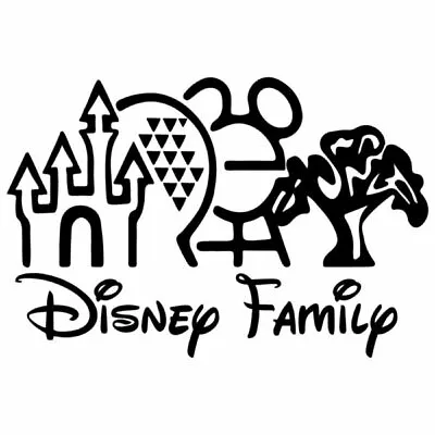 Vinyl Decal For Window  - Disney Family (Theme Parks) Various Sizes & Colors • $7.99