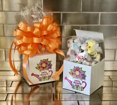 Mother’s Day Gift Basket-Box With Salt Water Taffy Candy Wrapped With Orange Bow • $8.75