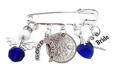 £2.99 • Buy Lucky Sixpence Bride Wedding Kilt Pin Charm /keepsake Gift In A Gift Bag