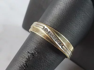 Mens Vintage Estate 10k Yellow Gold Diamond Ring 2.9g #E6264 • $225