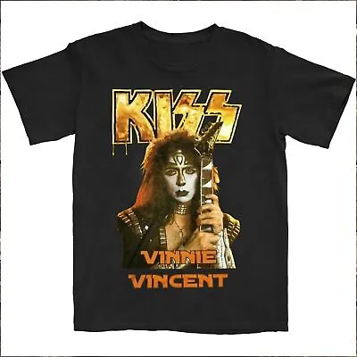 Vinnie Vincent Kiss Band Shirt Funny Black Cotton Tee Vintage Gift For Men Women • $19.99