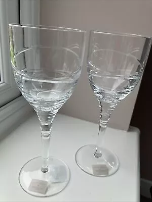 2 Waterford Crystal  Aura  Wine Glasses By Jasper Conran • £100
