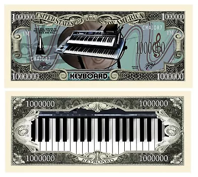 Pack Of 100 - Keyboards Million Dollar Bill -Great Fun Gift For Keyboard Players • $24.95