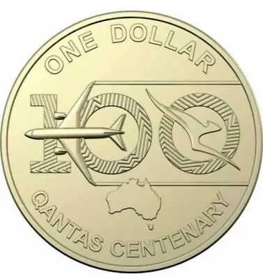 2020 Qantas $1 One Dollar - Qantas Centenary - $8 = 2 $1 Coins Uncirulated  • $8