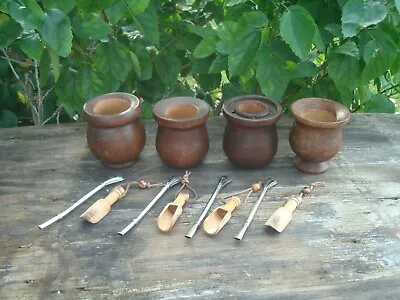 Mate Argentino Traditional Algarrobo Wood Cup + Straw + BONUS Spoon Yerba Mate • $22.80