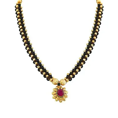 $21.11 • Buy Indian Golden Pearl  Kolhapuri Marathi Maharashtrian Thushi Mangalsutra Necklace