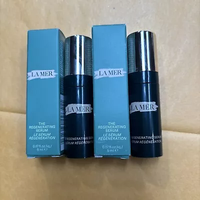 LA MER The Regenerating Serum Lot: 2 Qty Deluxe Samples  .17 Oz/5 ML NIB $125  • $2.24