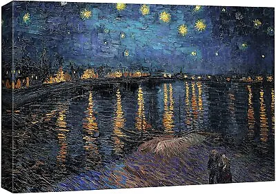 24 X36  - Van Gogh Canvas Wall Art  - Starry Night Over The Rhone • $44.99