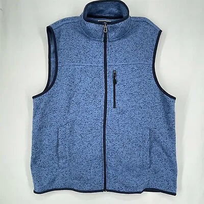 Mens Sweater Vest Soft Stretch Pockets Full-Zip Blue - Club Room Large • $24.99