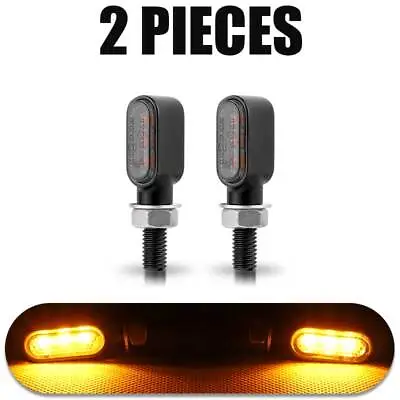 2PCS Mini Motorcycle LED Turn Signal Blinker Light Indicators Amber Lamp E-Test • $13.75